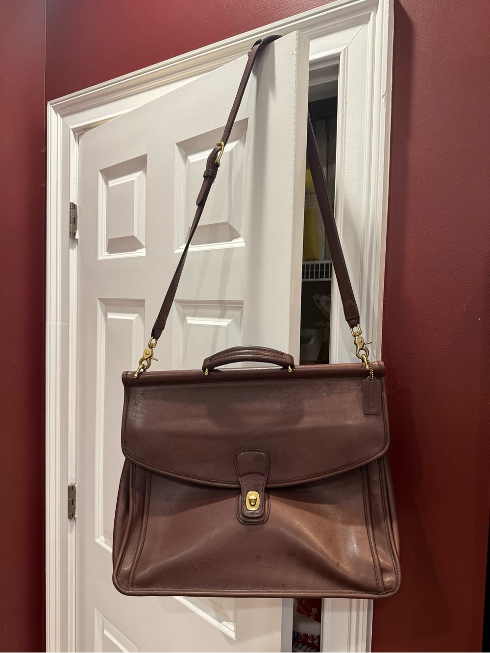 COACH VINTAGE Brown Leather Briefcase Shoulder Bag